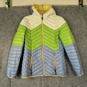 Stylish Women's Tri-Color Puffer Jacket